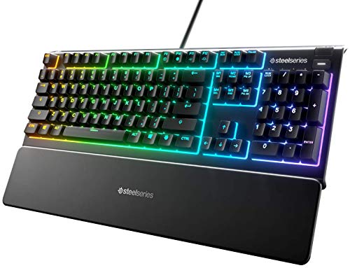 SteelSeries Apex 3 - Teclado RGB para gaming - Iluminación RGB de 10 zonas -...