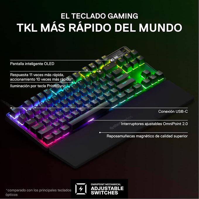 Materiales del teclado gamer SteelSeries Apex Pro TKL
